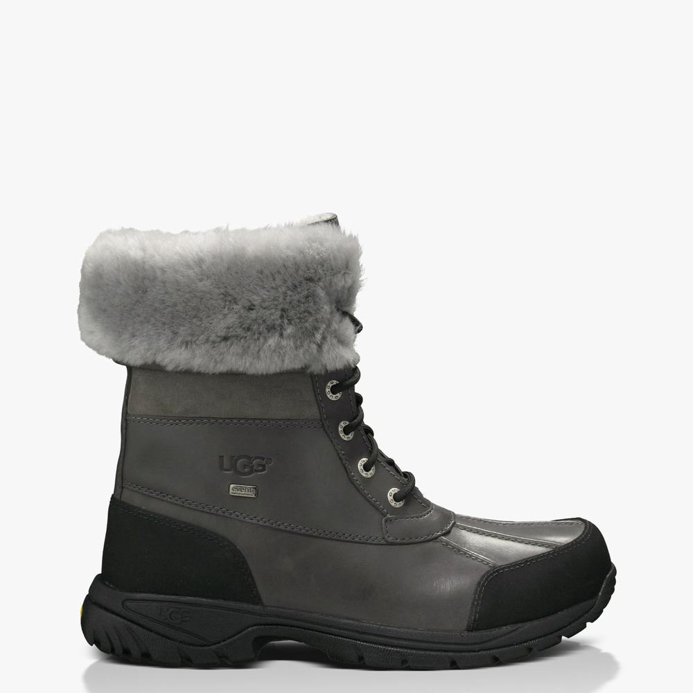 Bottes Classic UGG Butte Homme Grise/Noir Soldes 424HRKPD